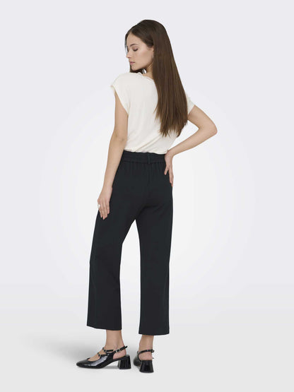 Pantaloni culotte Onlpoptrash Life dal taglio straight da Donna neri