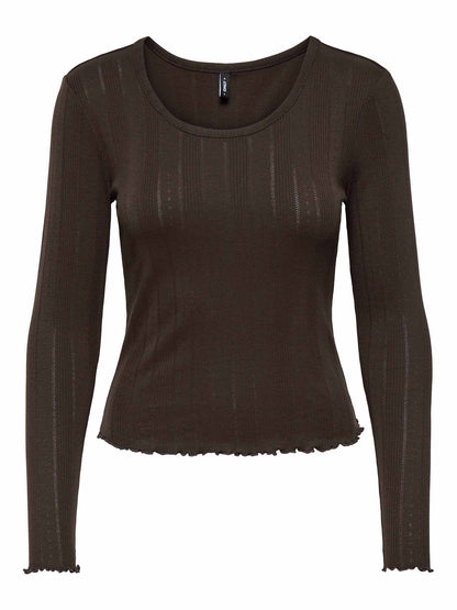 Only Tenna, t-shirt maniche corte da donna marrone