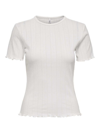 T-shirt Only Onltenna donna bianca a maniche corte in cotone