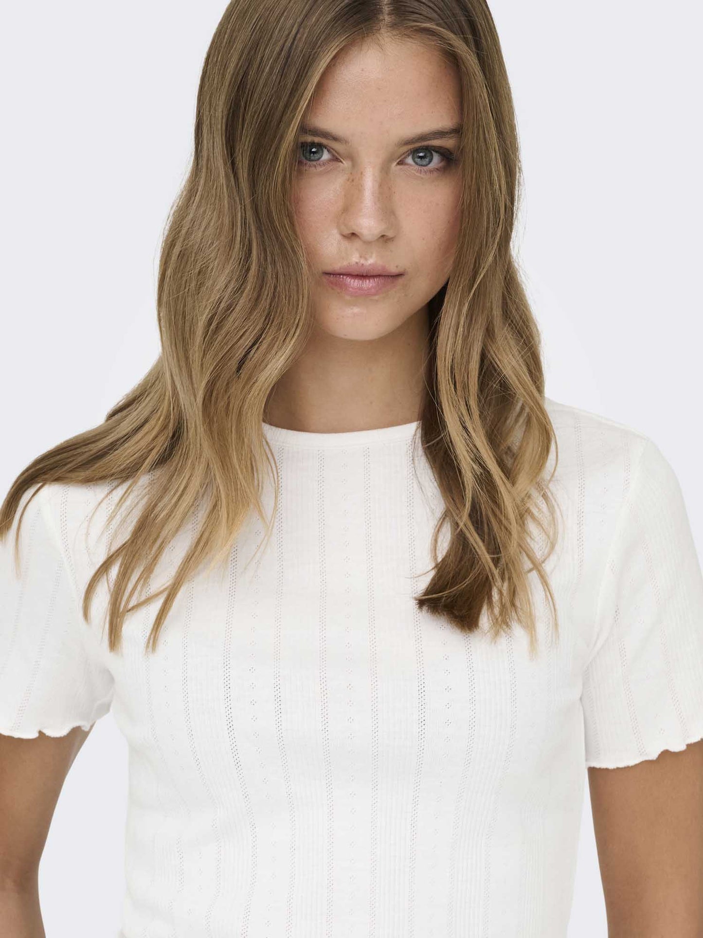 T-shirt Only Onltenna donna bianca a maniche corte in cotone