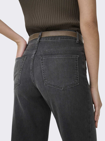 Jeans Only Madison Blush a vita alta e gamba larga da donna nero