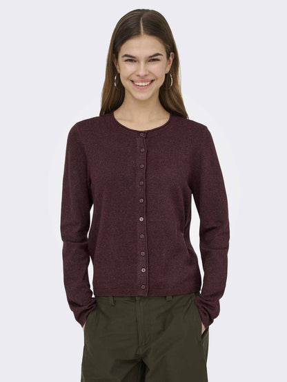 Only Loyal Cardigan, maglia da donna bordeaux