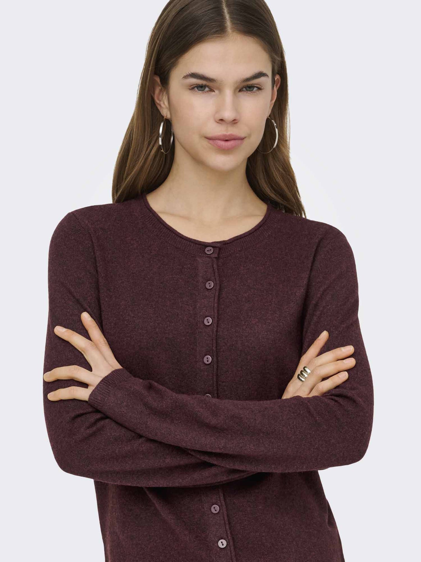 Only Loyal Cardigan, maglia da donna bordeaux