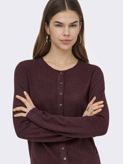 Only Loyal Cardigan, maglia da donna bordeaux