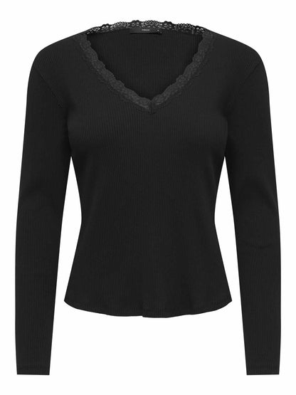 Only Sara, t-shirt maniche corte da donna nera