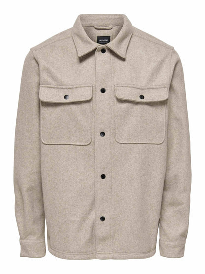 Only & Sons Ash, camicia da uomo beige