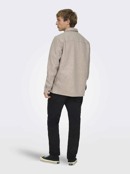 Only & Sons Ash, camicia da uomo beige