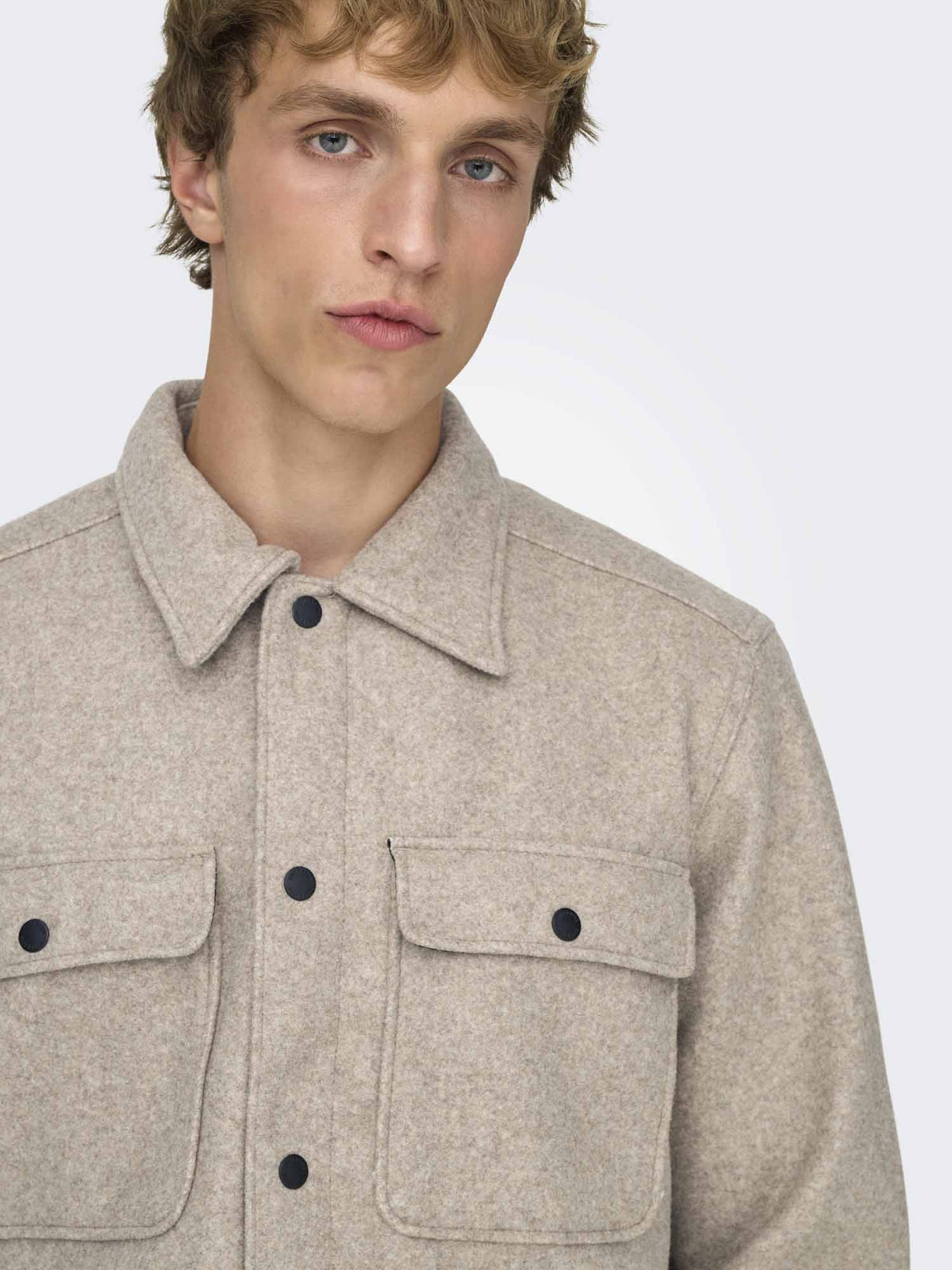 Only & Sons Ash, camicia da uomo beige
