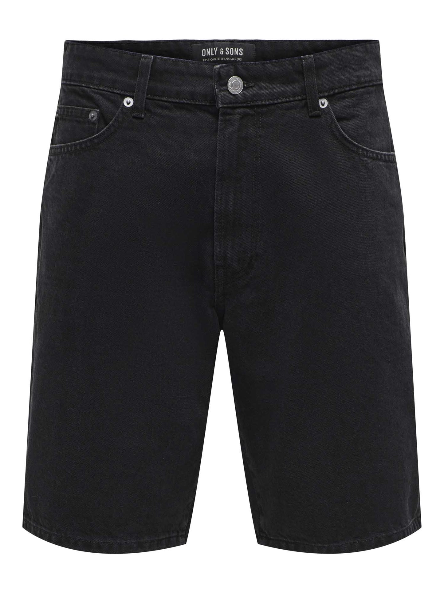 Shorts Fade di Only & Sons in cotone nero da uomo
