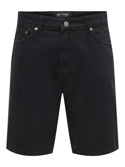 Shorts Fade di Only & Sons in cotone nero da uomo