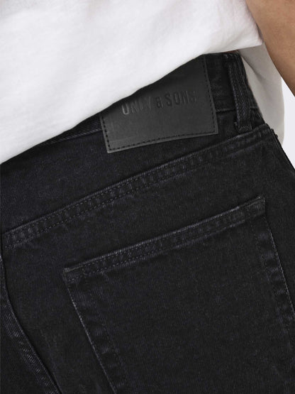 Shorts Fade di Only & Sons in cotone nero da uomo