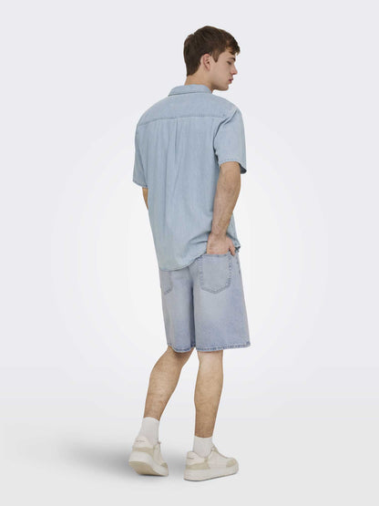 Short baggy Onsfive in denim chiaro unisex