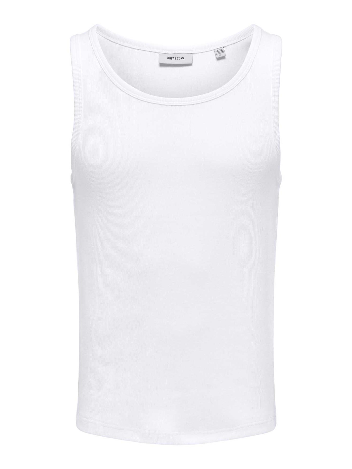 Only & Sons Tanner, canotta bianca da uomo a girocollo