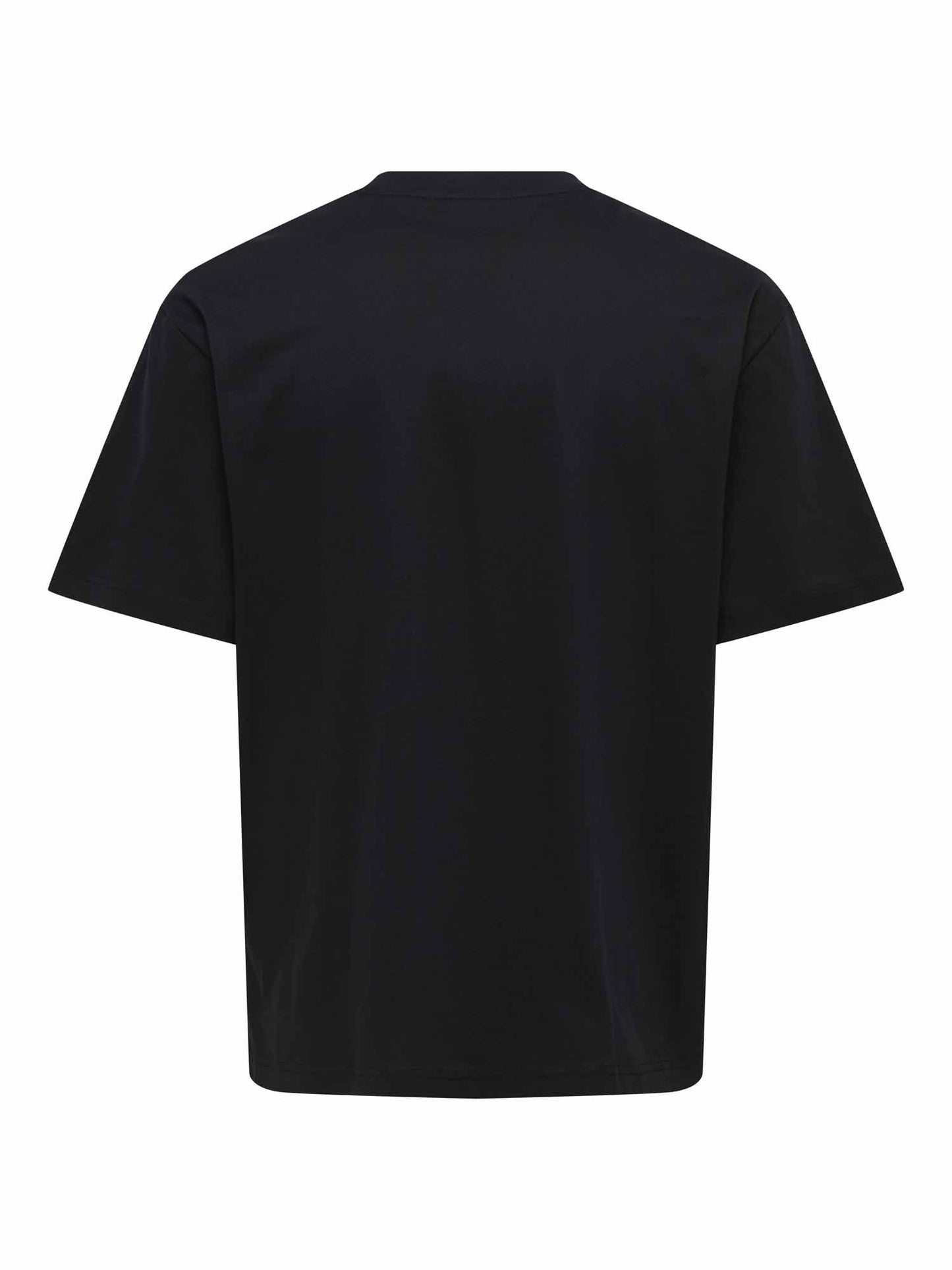 Only & Sons Ons Aaron, t-shirt nera da uomo in cotone organico