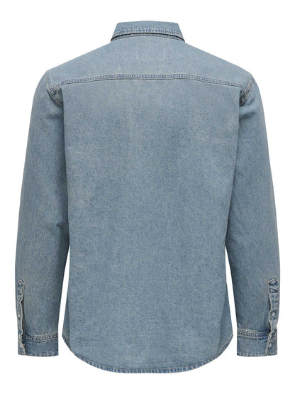 CAMICIA BANE ONLY&SONS DA RAGAZZO MEDIUM BLUE DENIM