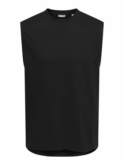 Only & Sons Caspian, canotta da uomo nera