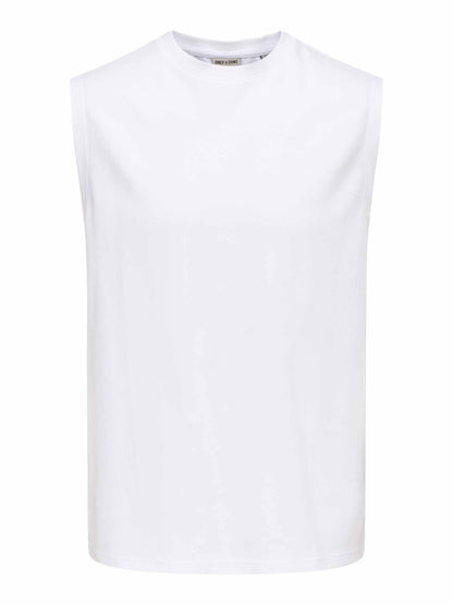 Only&sons caspian canotta da uomo bianco