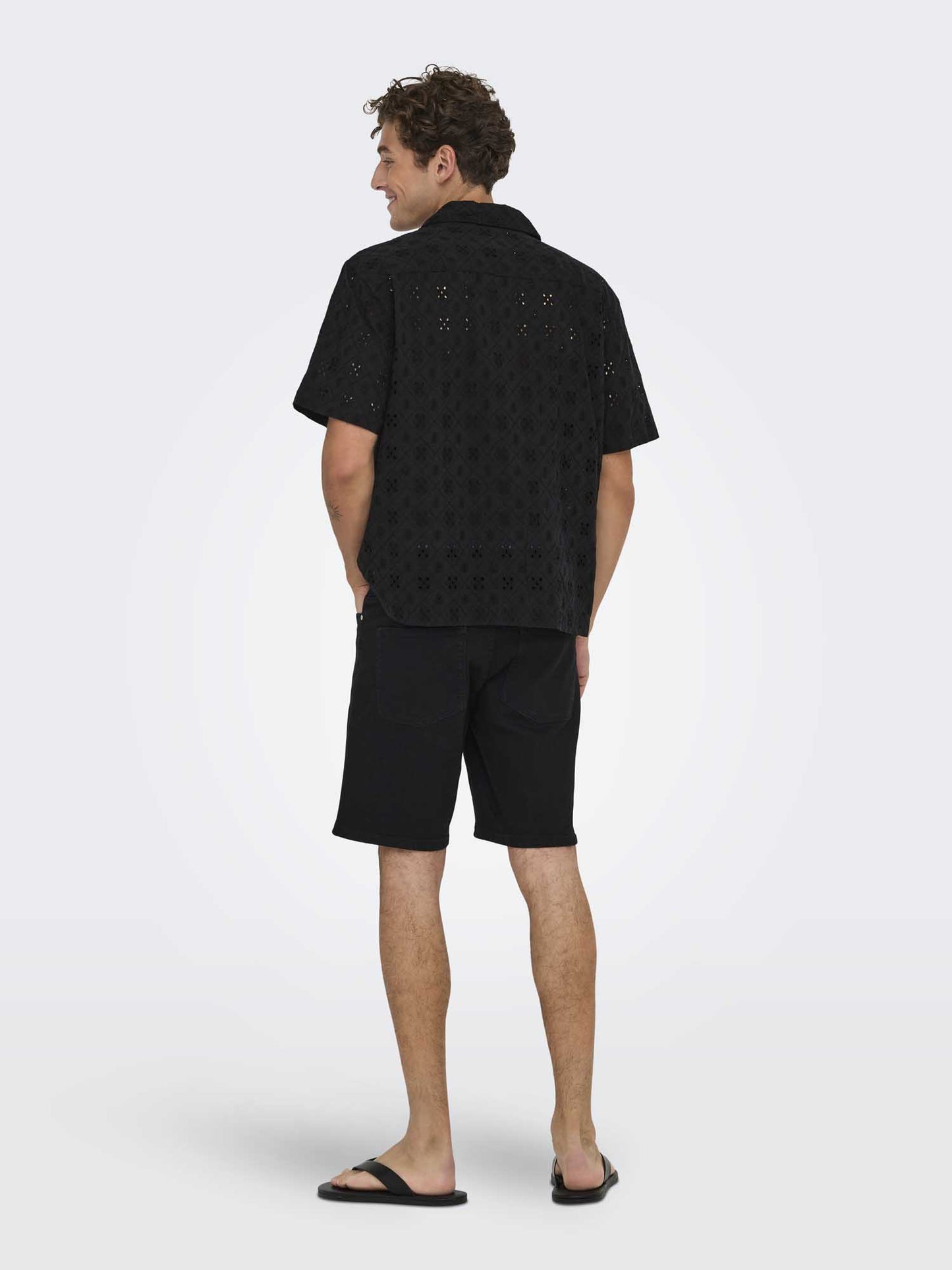 Only & Sons Aron, camicia da uomo nera elegante e versatile