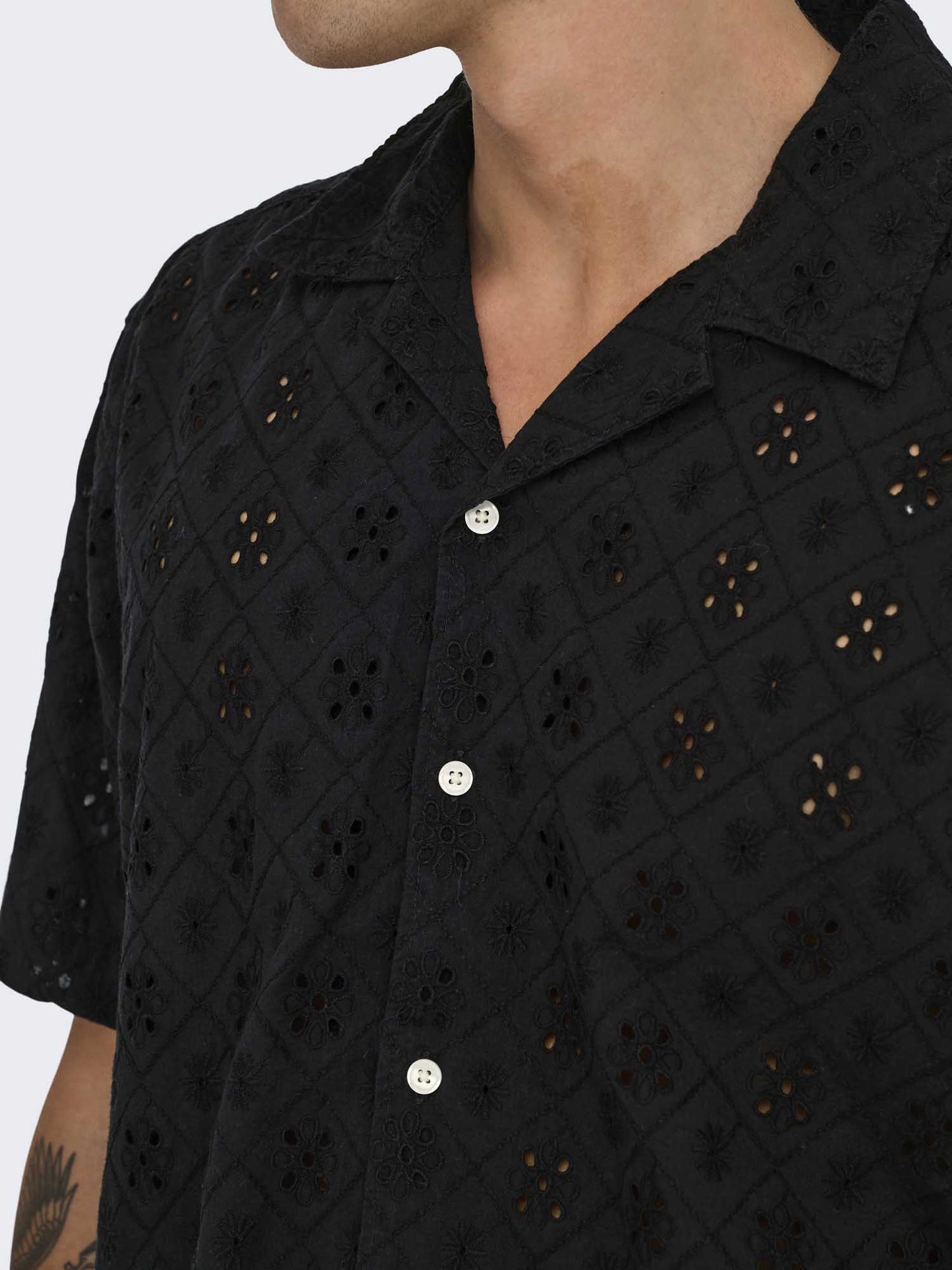 Only & Sons Aron, camicia da uomo nera elegante e versatile