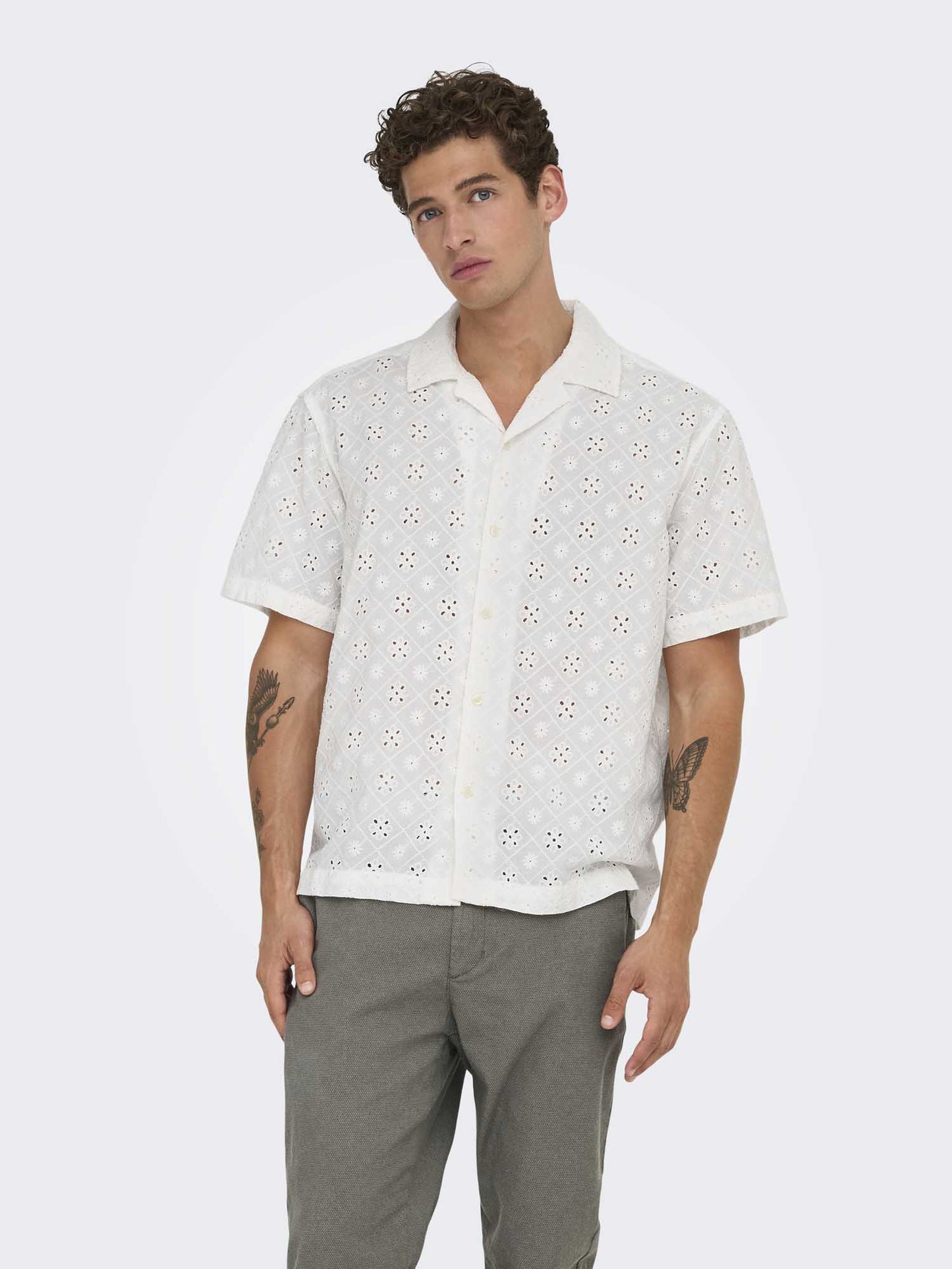 Only & Sons Aron, camicia da uomo bianca elegante e versatile