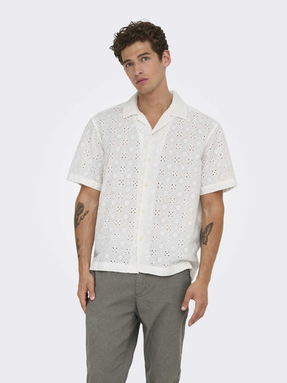 Only & Sons Aron, camicia da uomo bianca elegante e versatile