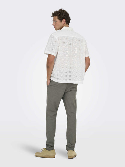 Only & Sons Aron, camicia da uomo bianca elegante e versatile