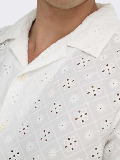 Only & Sons Aron, camicia da uomo bianca elegante e versatile