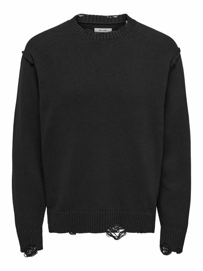 Only & Sons Tune, maglia da uomo nera