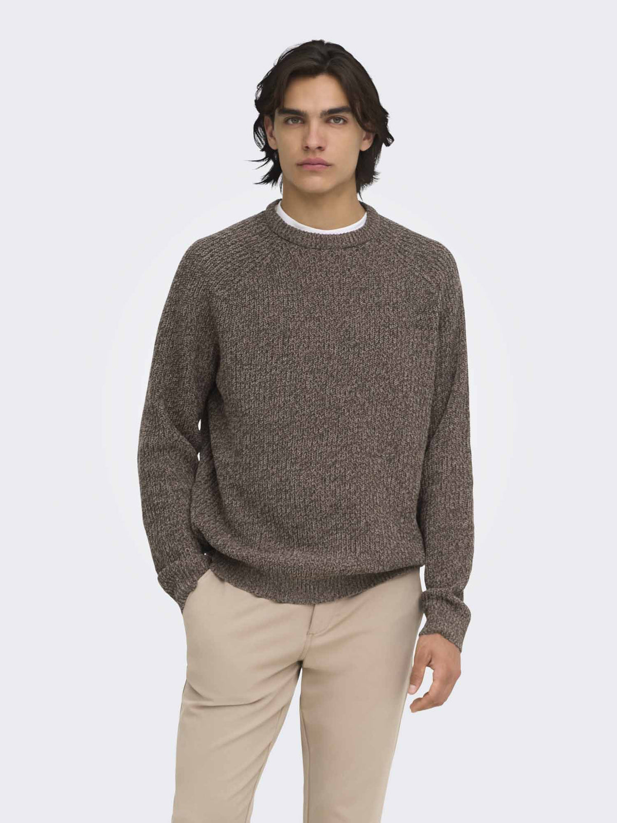 Only & Sons Onsjoin, maglia da uomo marrone