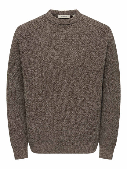 Only & Sons Onsjoin, maglia da uomo marrone