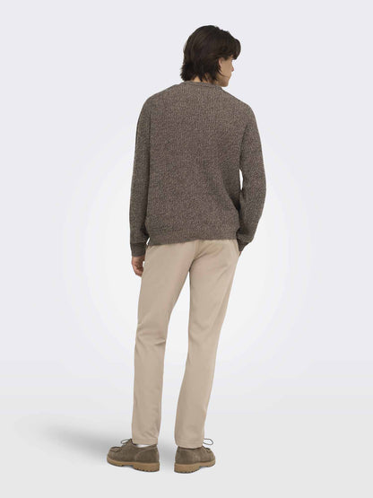 Only & Sons Onsjoin, maglia da uomo marrone