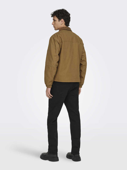 Only & Sons Onserik, giubbotto casual beige in cotone da uomo
