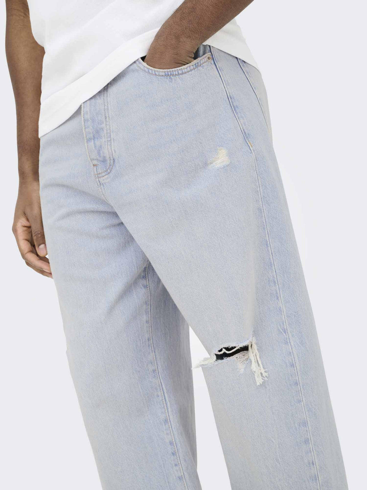 Only&sons fade loose jeans da uomo jeans chiaro