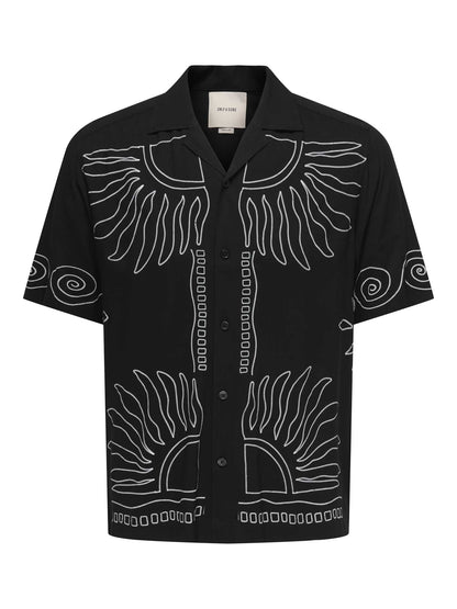 Only & Sons Wright, camicia uomo nera primavera-estate