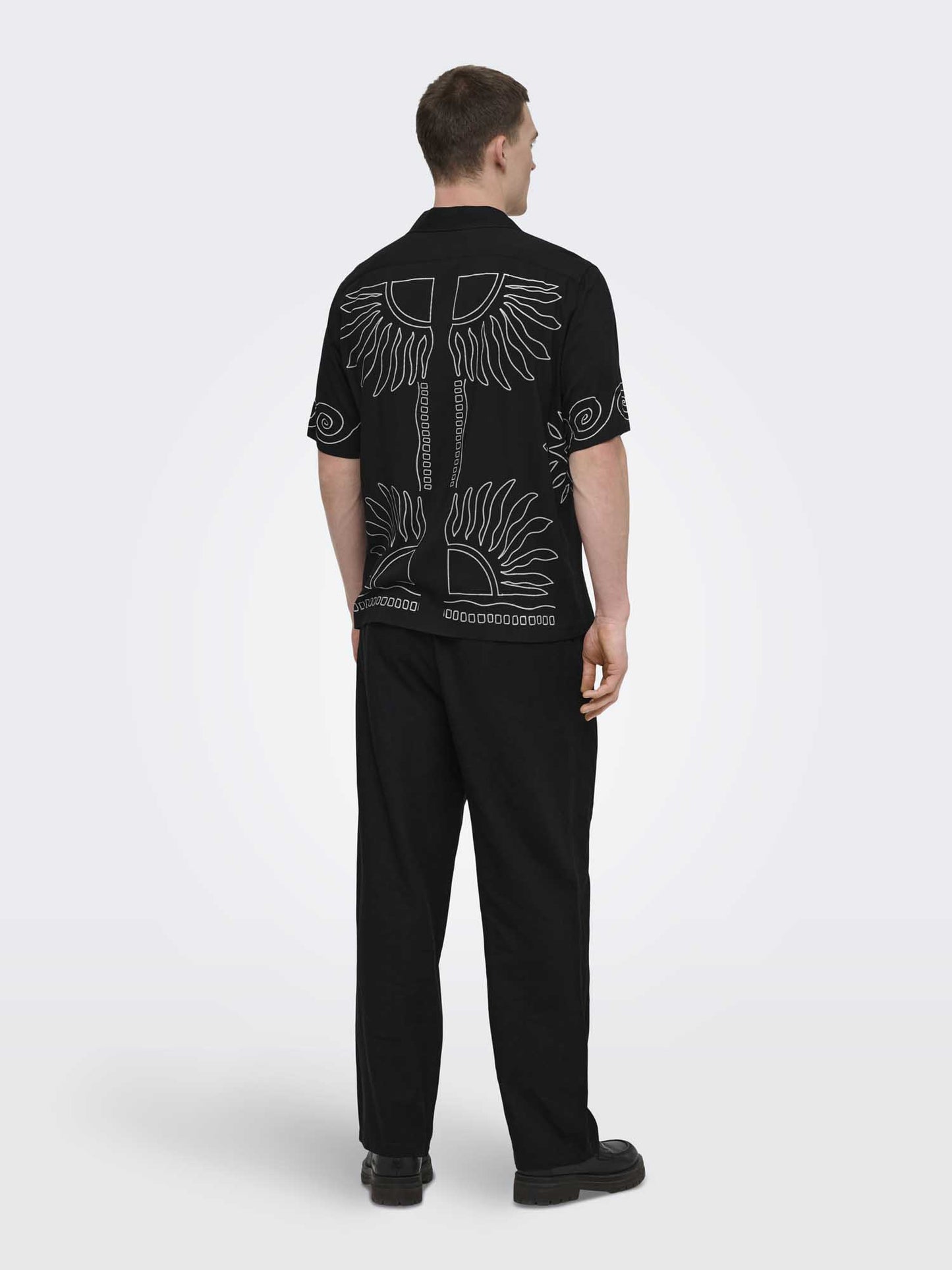 Only & Sons Wright, camicia uomo nera primavera-estate