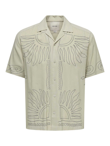 Camicia uomo beige Only & Sons Wright, stile essenziale e versatile