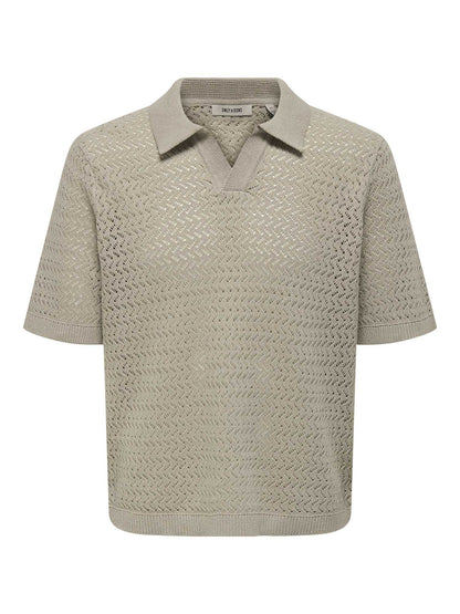 Only & Sons Nyle, polo beige da uomo a maniche corte
