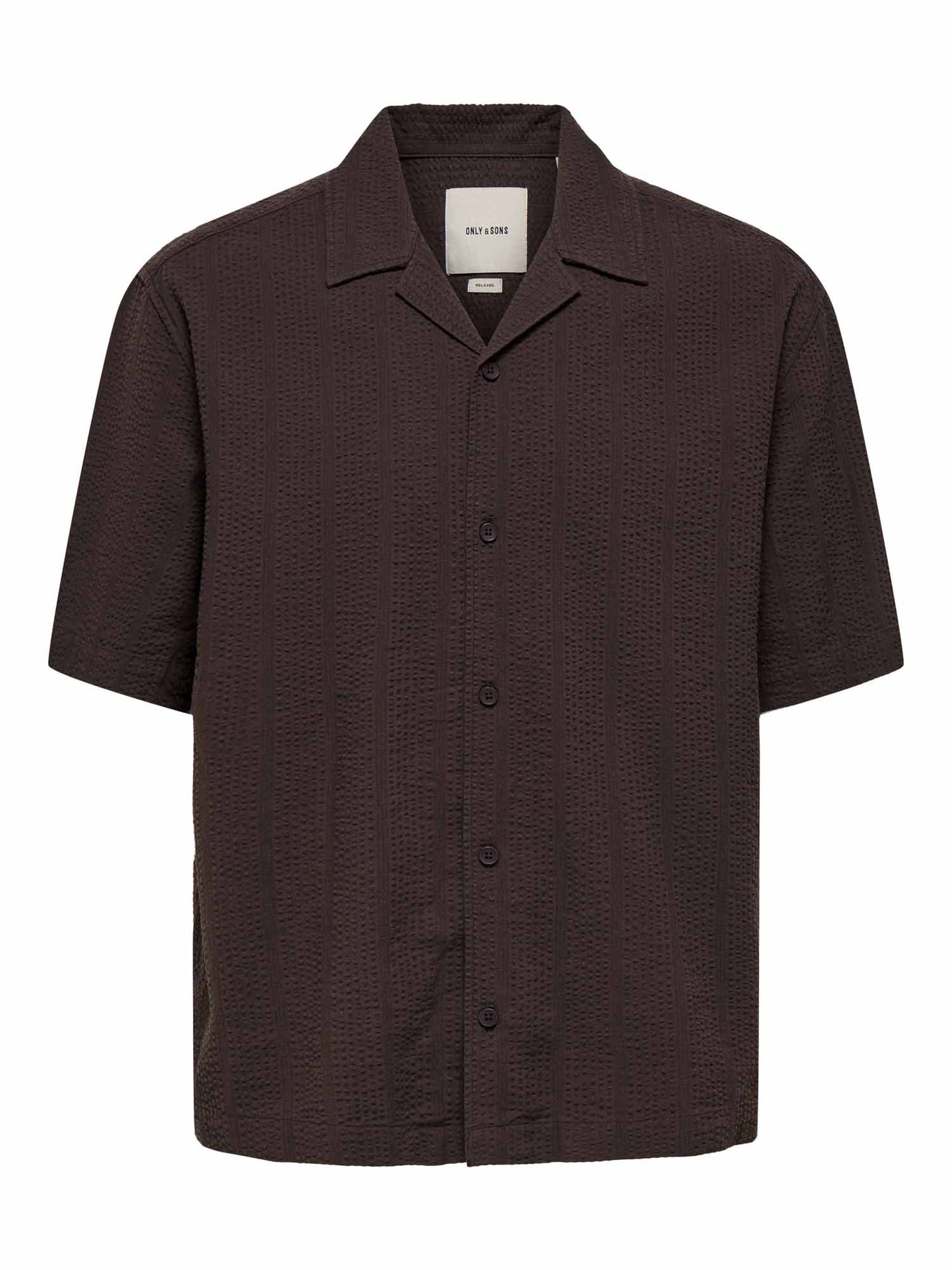 Camicia Cruz uomo marrone Only & Sons dalla vestibilità classica