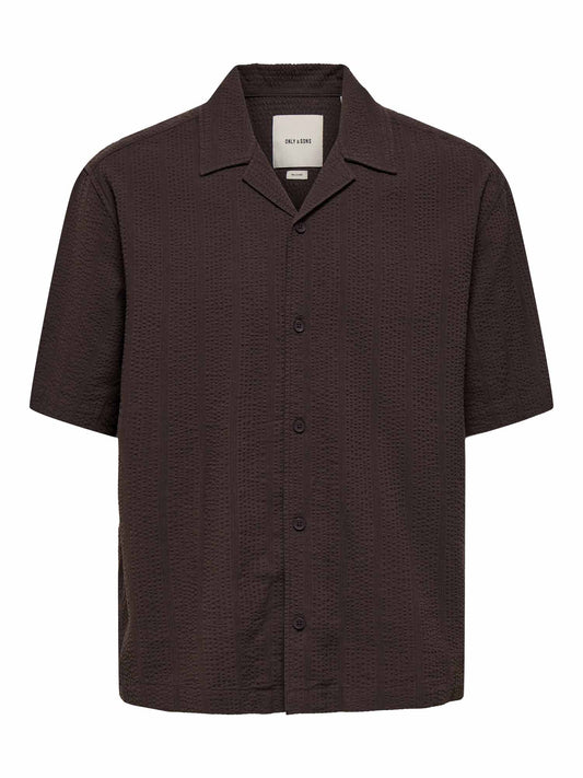 Camicia Cruz uomo marrone Only & Sons dalla vestibilità classica