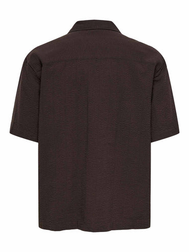 Camicia Cruz uomo marrone Only & Sons dalla vestibilità classica