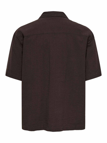 Camicia Cruz uomo marrone Only & Sons dalla vestibilità classica