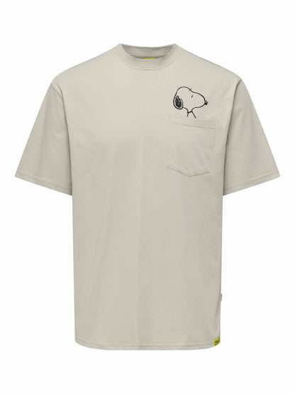 Only&sons peanuts t-shirt da uomo beige