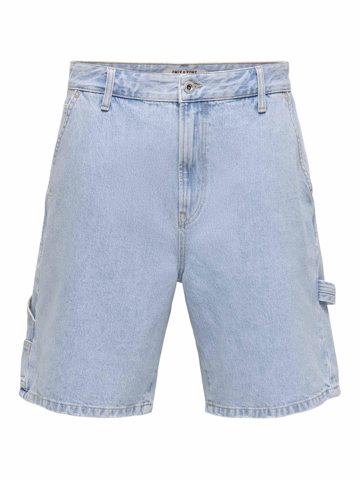 Only&sons fade bermuda da uomo jeans chiaro