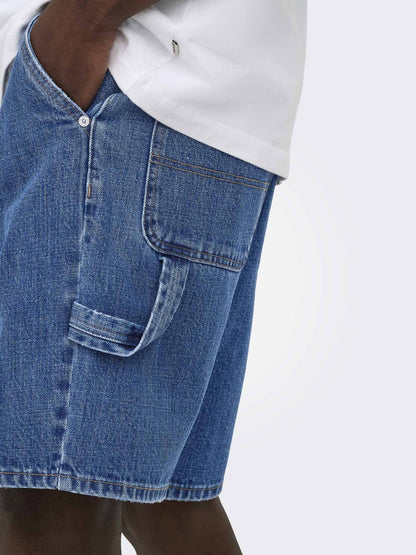Only&sons fade bermuda da uomo jeans