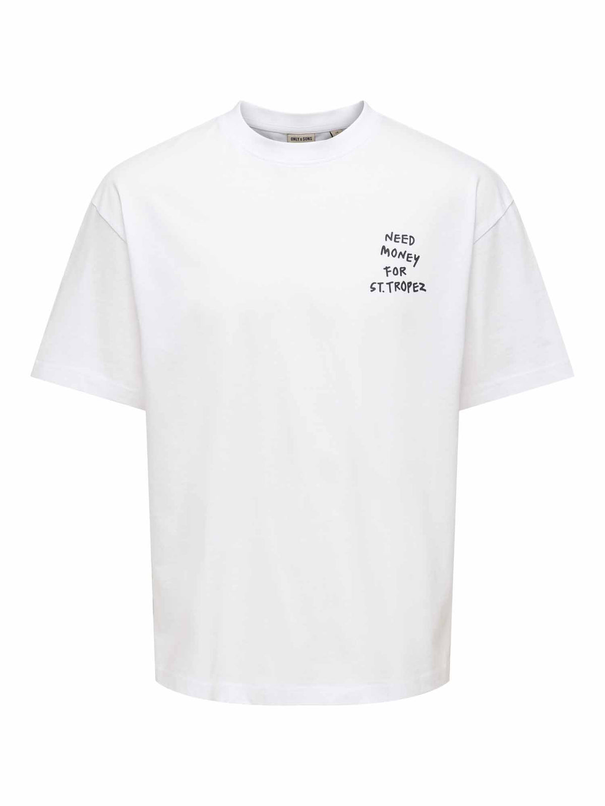 Only&sons money loos t-shirt da uomo bianco