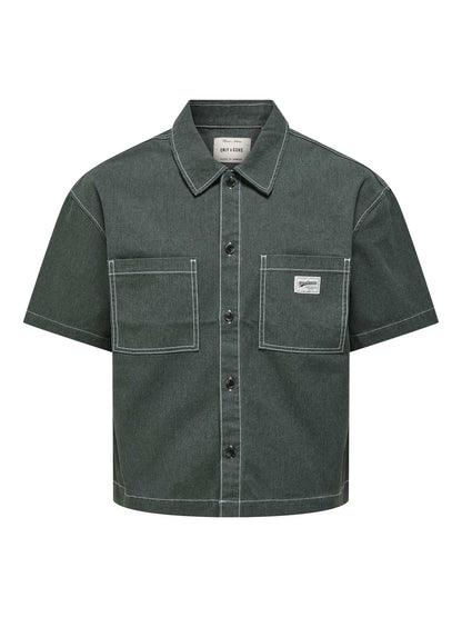 Only & Sons Zealand, camicia uomo verde per la primavera estate