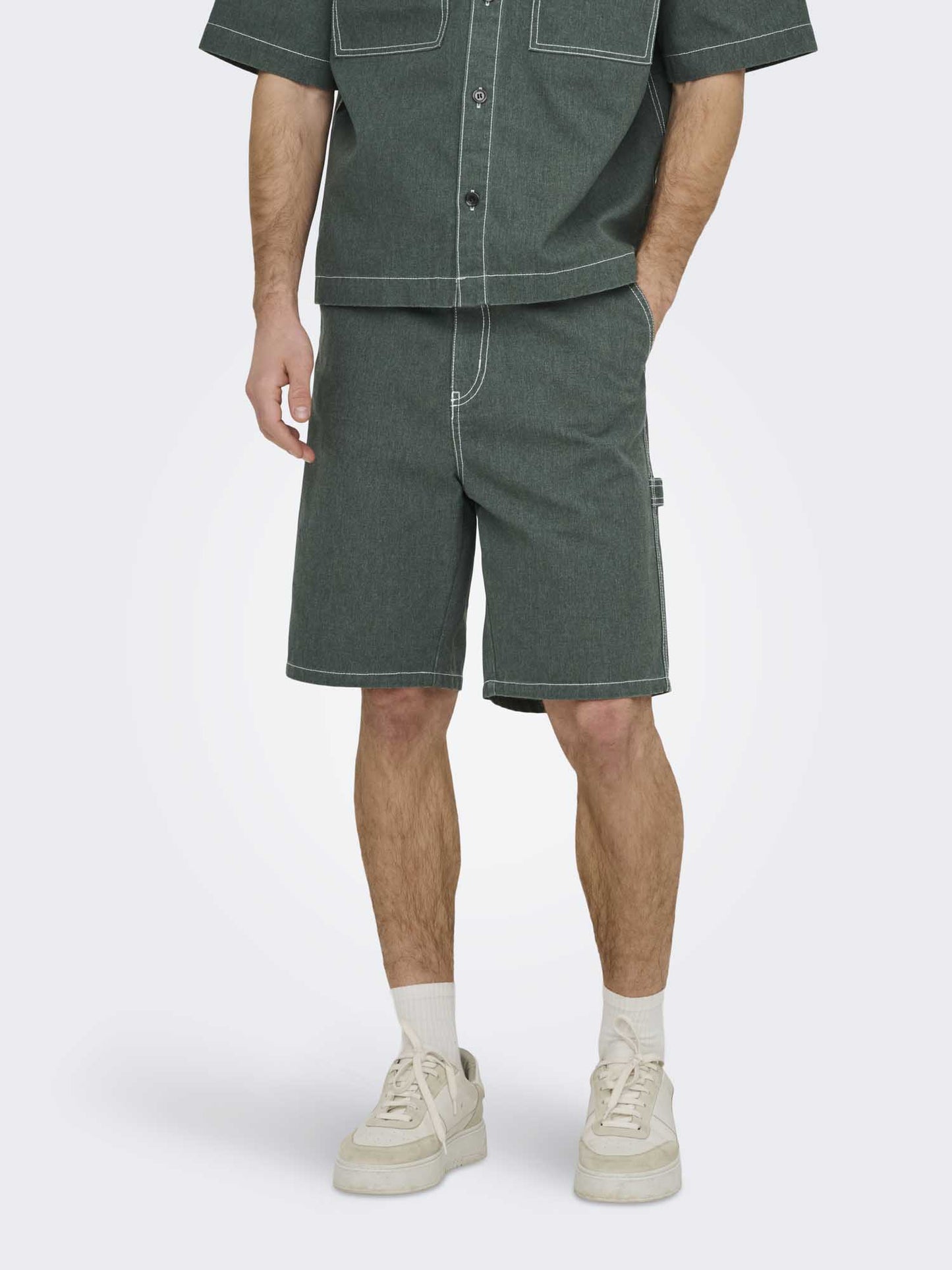 Bermuda da uomo Only & Sons Edge Work verdi