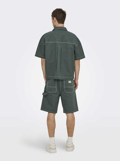 Bermuda da uomo Only & Sons Edge Work verdi