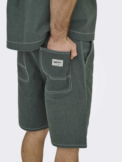 Bermuda da uomo Only & Sons Edge Work verdi