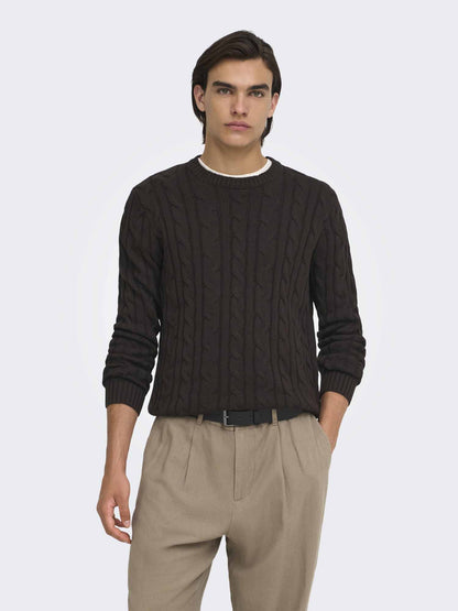 Only & Sons ONKIM, maglia da Uomo marrone